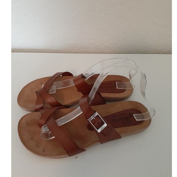 Yokono Brown Leather Footbed Comfort Sandals size 8 EUC Made in Spain - Picture 3 of 6